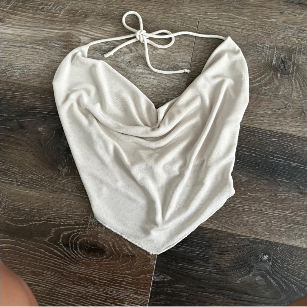 Elegant Cream Halter Top
